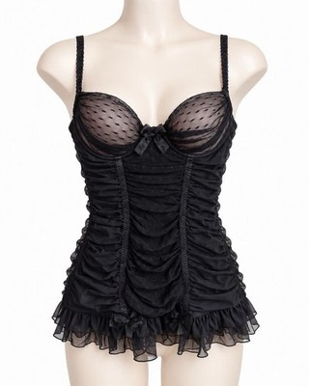 Victoria’s Secret Sexy Little Things Y2K 2006 Black Mesh Babydoll 34B NWT